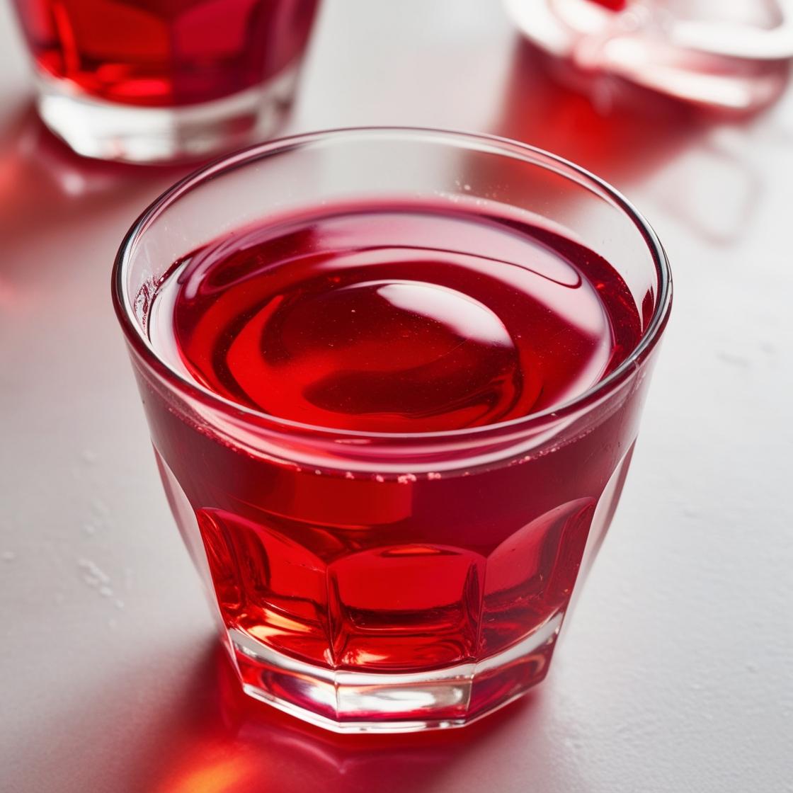 sirop à l'eau grenadine dans un verre